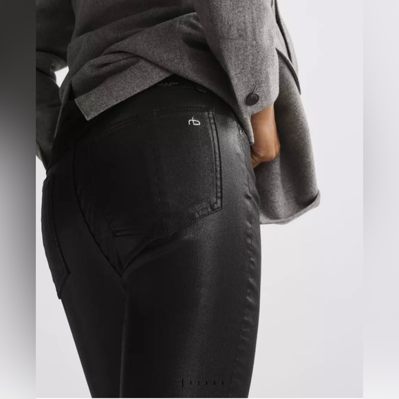 Rag & Bone Nina High Rise Women’s Skinny Jeans In Coated Black​​​​​ - Picture 4 of 15